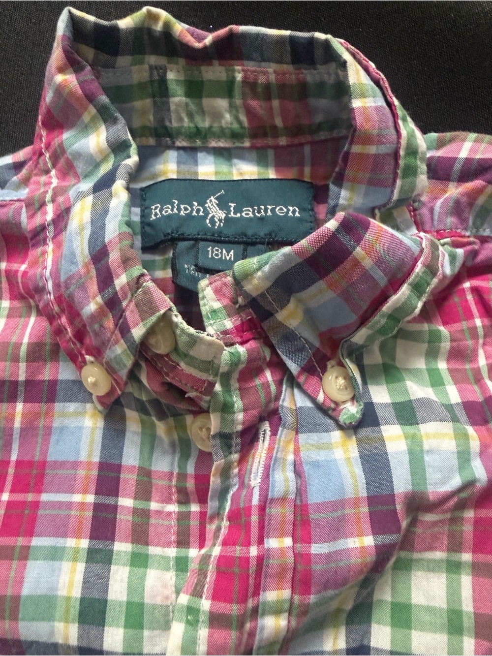 Ralph Lauren Multicolor Plaid Toddler Button-Down Shirt